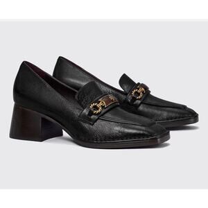 NIB Tory Burch Perrine Heel Loafers, Perfect Black, 7.5